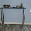 Carolina Clear Glass Top Console Table With Sleek Sled Chrome Metal Leg