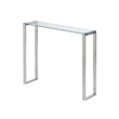 Carolina Clear Glass Top Console Table With Sleek Sled Chrome Metal Leg