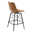 Axis Modern Swivel Counter Stools - Tan Faux Leather Upholstery (Set of 2)