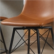 Axis Modern Swivel Counter Stools - Tan Faux Leather Upholstery (Set of 2)