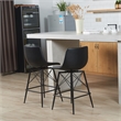 Axis Modern Swivel Counter Stools - Black Faux Leather Upholstery (Set of 2)