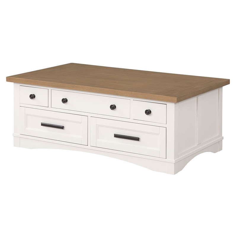 Parker House Americana Modern Wood Cocktail Table with Lift Top in White Finish