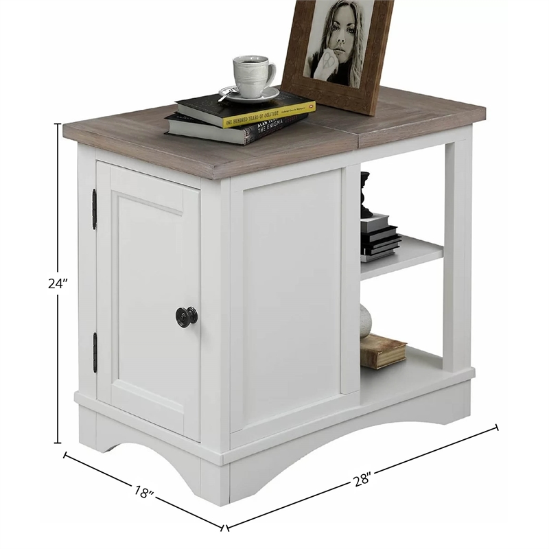 Parker House End Table Coffee Accent Table Rectangle in Wood - White