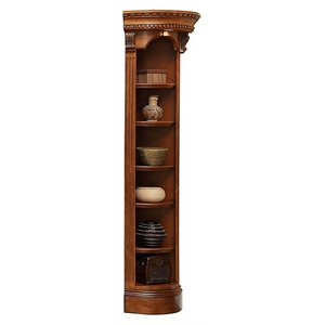 Parker House Huntington Traditional Wood Outside Corner Bookcase in Brown
