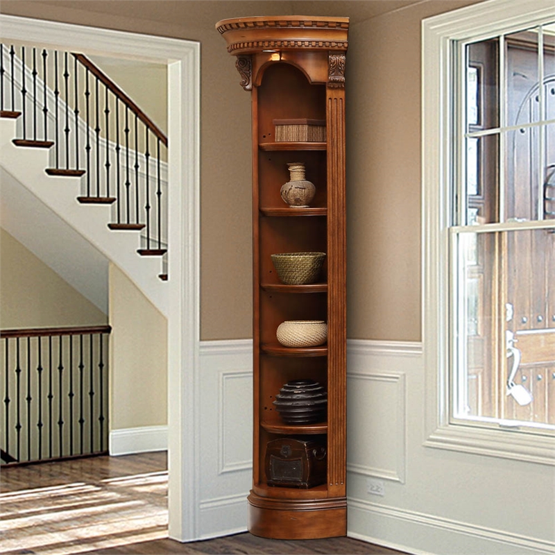 Parker House Huntington Traditional Wood Outside Corner Bookcase in Brown