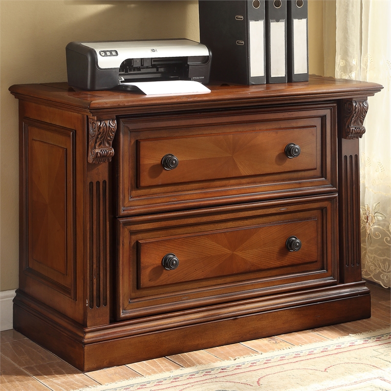 Parker House 2 Drawers Lateral Brown Wood Filing Cabinet Easy Assembly