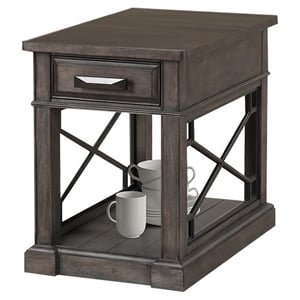 Parker House Sundance Traditional Wood Chairside Table in Smokey Gray