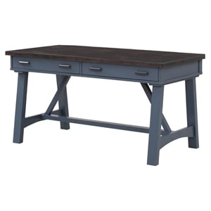 Parker House Americana Modern 60&quot Traditional Wood Writing Desk in Denim