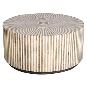 Parker House Crossings Downtown 38&quot Round Wood Cocktail Table in Off White