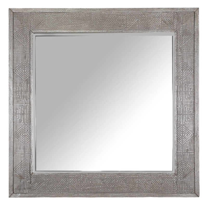 Parker House Crossings Serengeti Transitional Wood Wall Mirror in Gray