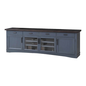 Parker House Americana Modern 92&quotW Wood TV Console in Denim Blue