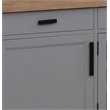 Parker House Americana Modern Wood TV Console with Hutch and LED Lights in Gray
