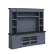 Parker House Americana Modern Wood TV Console with Hutch Back Panel in Denim