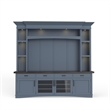 Parker House Americana Modern Wood TV Console with Hutch Back Panel in Denim