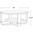 Parker House Escape Traditional Wood Round Cocktail Table with Shelf in Natural