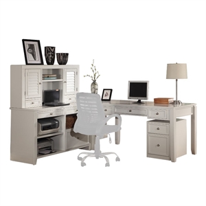 Parker House Boca L Shape Desk with File Credenza and Hutch