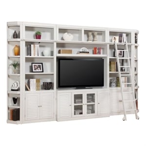 Parker House Boca 7 Piece Entertainment Wall with Corner Bookcases