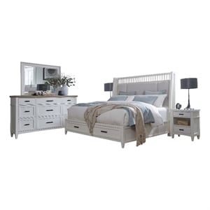 Parker House Americana Modern King Shelter Bed 2 Nightstands and Dresser Mirror