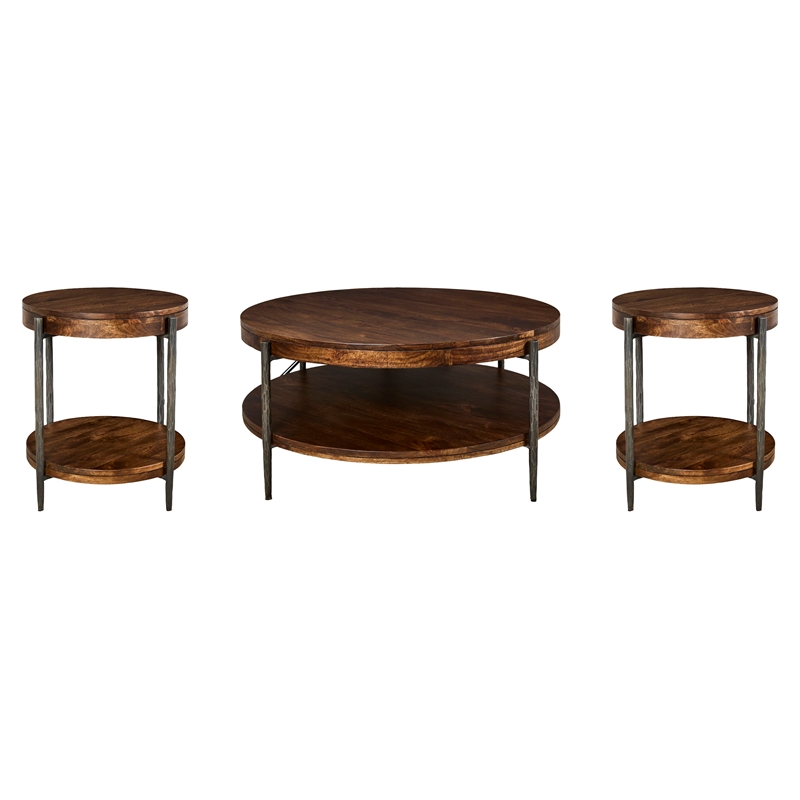 Parker House Bengal 41 Inch Round Cocktail Table with 2 End Tables