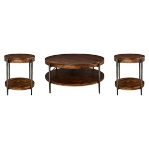 Parker House Bengal 41 Inch Round Cocktail Table with 2 End Tables