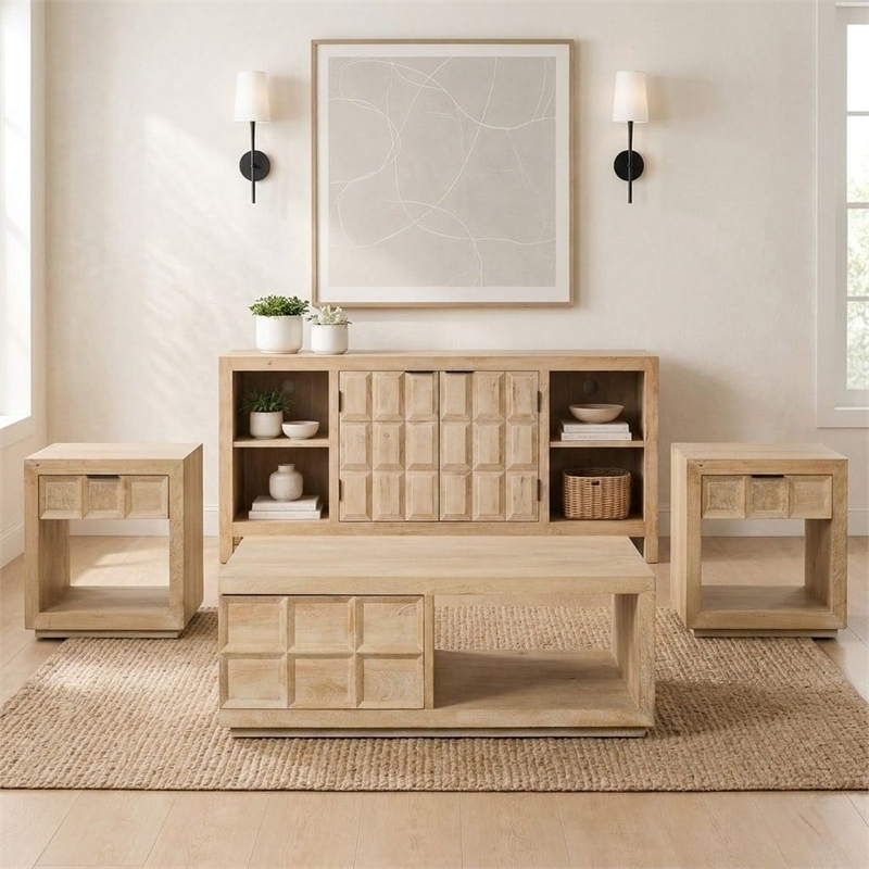 Parker House Laguna Rectangular Cocktail Table with 2 End Tables and Console