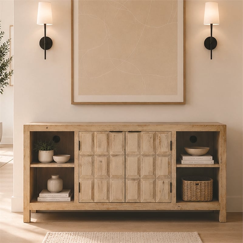 Parker House Laguna 64 Inch Console in Bleached Natural Finish