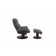 Parker Living Monarch Leather Manual Reclining Swivel Chair and Ottoman in Gray