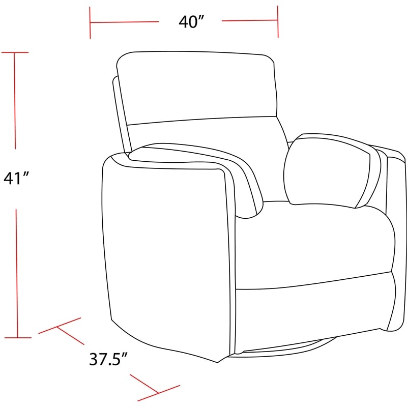Parker Living Radius Leather Power Cordless Swivel Glider Recliner in Gray