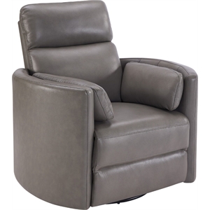 Parker Living Radius Leather Power Cordless Swivel Glider Recliner in Gray