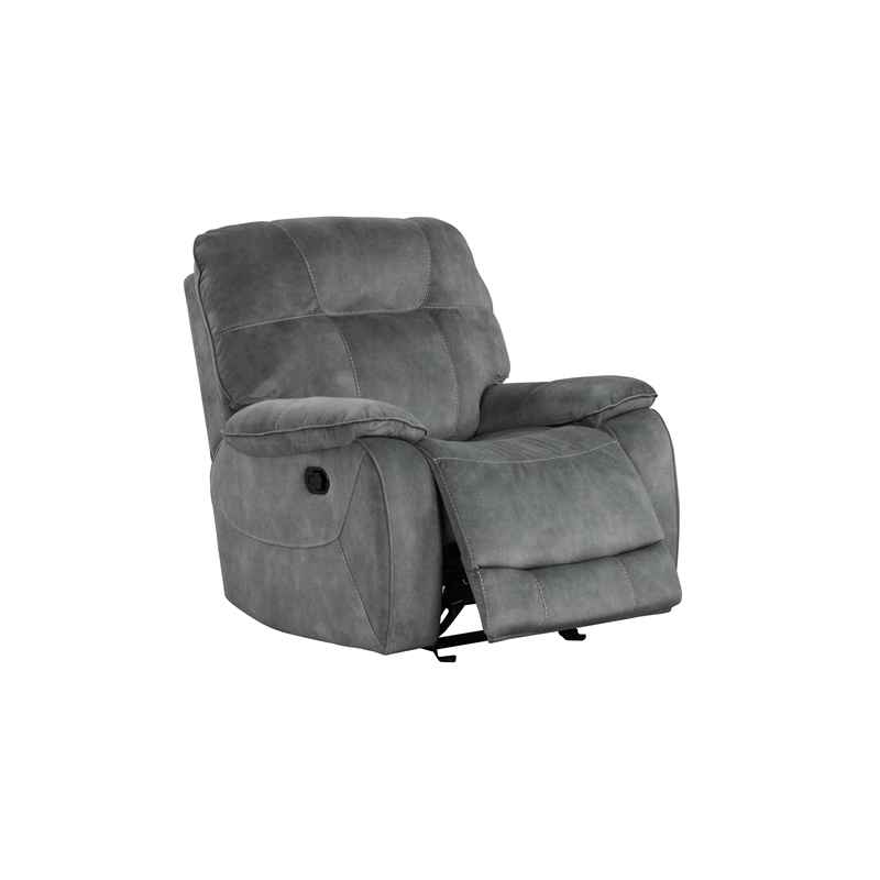 Parker Living Cooper Transitional Polyester Manual Recliner in Shadow Gray