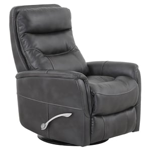 Parker Living Gemini Polyester Manual Swivel Glider Recliner in Flint Black
