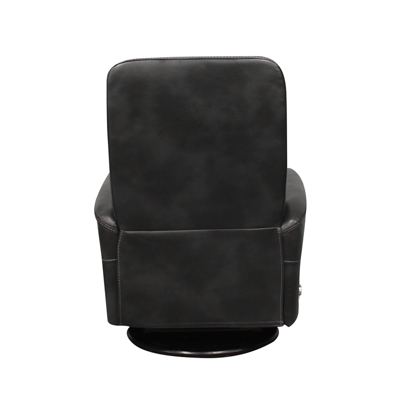 Parker Living Gemini Polyester Manual Swivel Glider Recliner in Flint Black
