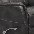 Parker Living Gemini Polyester Manual Swivel Glider Recliner in Flint Black