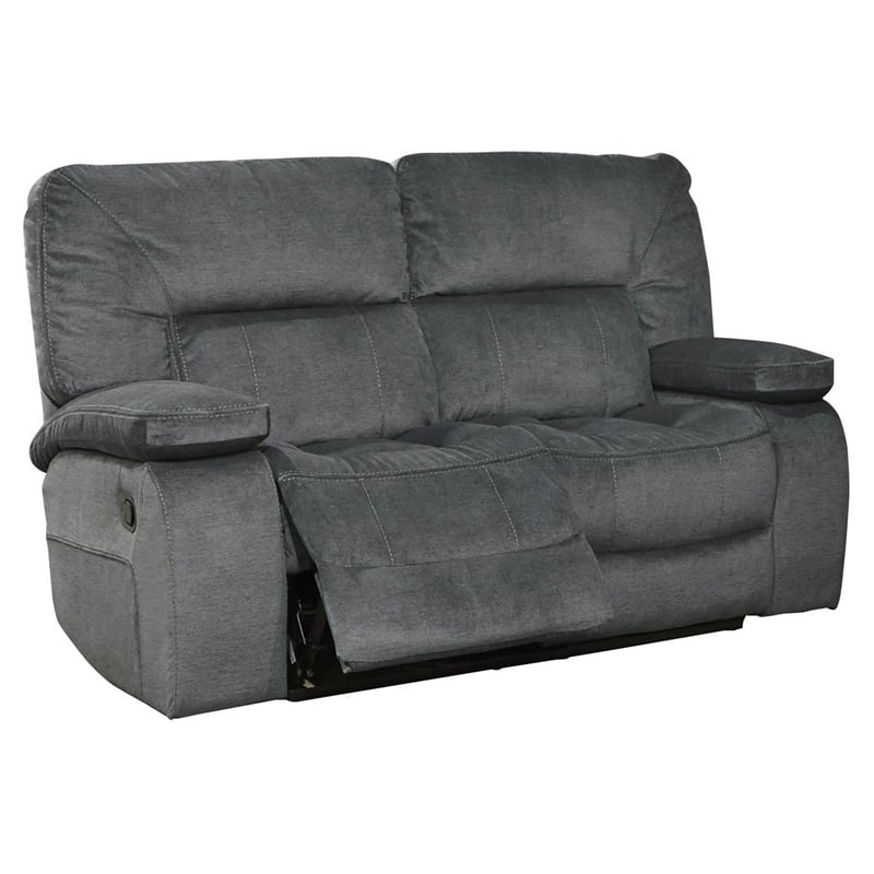 Parker Living Chapman Transitional Polyester Manual Loveseat in Polo Gray