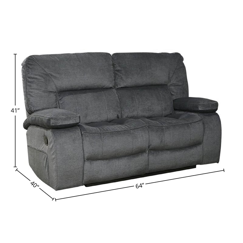 Parker Living Chapman Transitional Polyester Manual Loveseat in Polo Gray