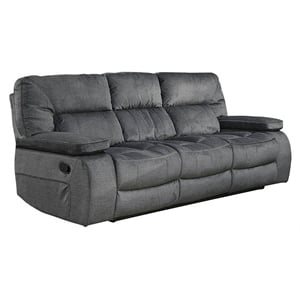 Parker Living Chapman Polyester Manual Triple Reclining Sofa in Polo Gray