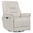 Parker Living Carnegie Leather Power Cordless Swivel Glider Recliner in Ivory