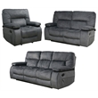Transitional 3 Piece Set Chapman Manual Reclining Collection Polo Gray