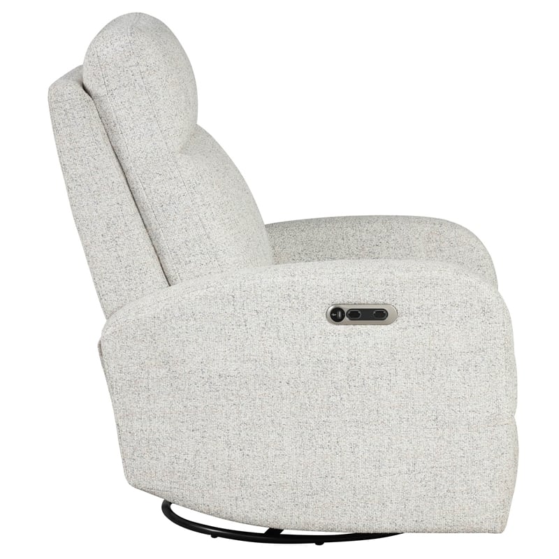 Parker Living Fabric Power Swivel Glider Recliner in Cream Finish