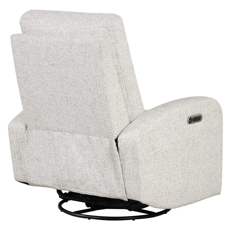 Parker Living Fabric Power Swivel Glider Recliner in Cream Finish