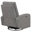 Parker Living Leather Power Swivel Glider Recliner in Gray Finish