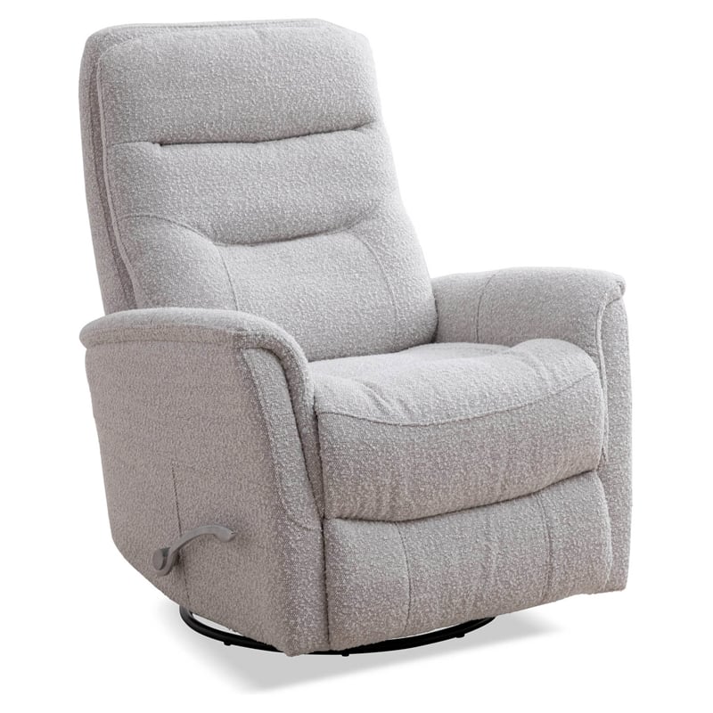 Parker Living Gemini Bloke Cotton Fabric Swivel Glider Recliner in Fossil Gray