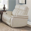 Parker Living Royce Leather Fabric Power Loveseat in Fantom Ivory White
