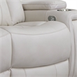 Parker Living Royce Leather Fabric Power Loveseat in Fantom Ivory White