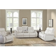 Parker Living Royce Leather Fabric Power Loveseat in Fantom Ivory White