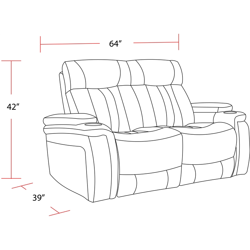 Parker Living Royce Leather Fabric Power Loveseat in Fantom Ivory White