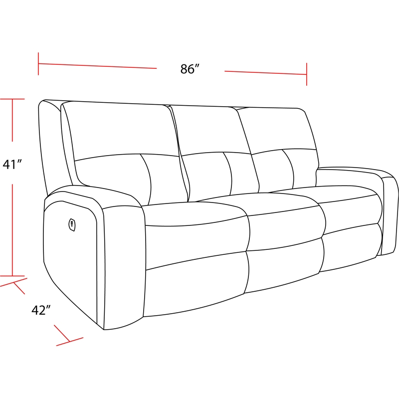 Parker Living Polaris Fabric Power Sofa in Bizmark Gray Finish