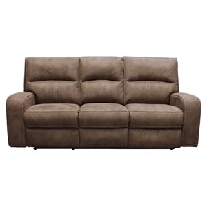 Parker Living Polaris 84.5&quotW Fabric Power Sofa in Kahlua Brown Finish