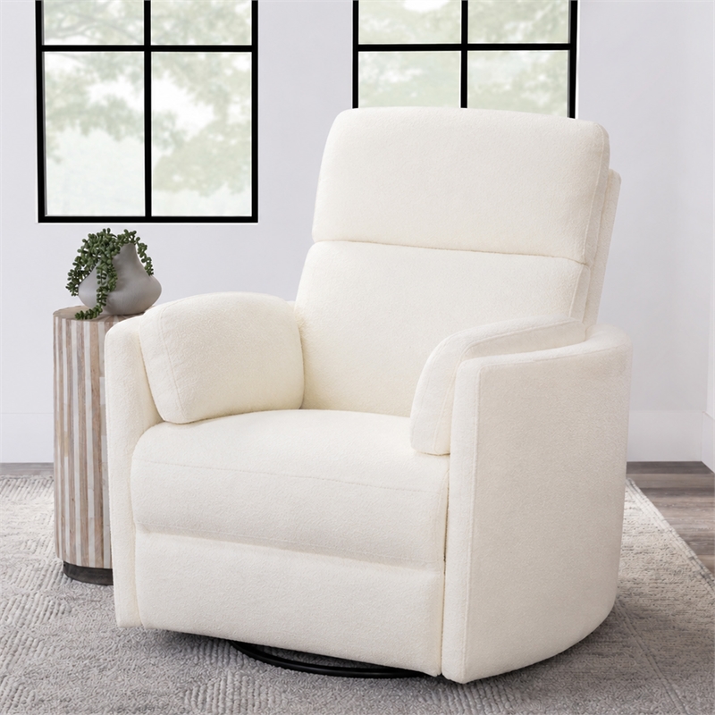 Parker Living Radius Fabric Power Swivel Glider Recliner in Revel Oyster/White