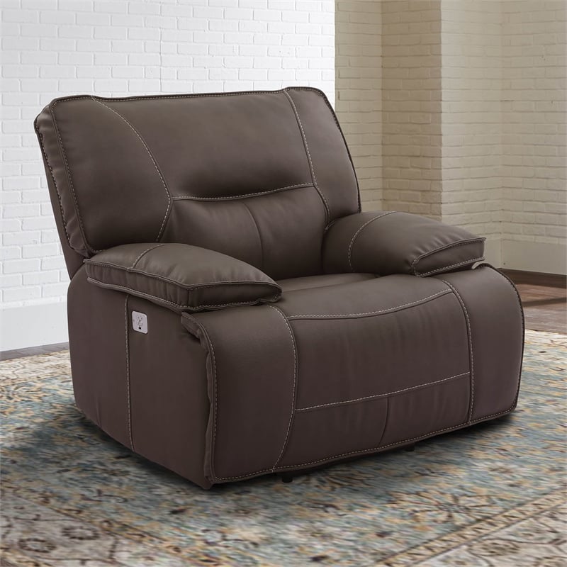 Parker Living Spartacus Fabric Power Recliner in Chocolate Brown